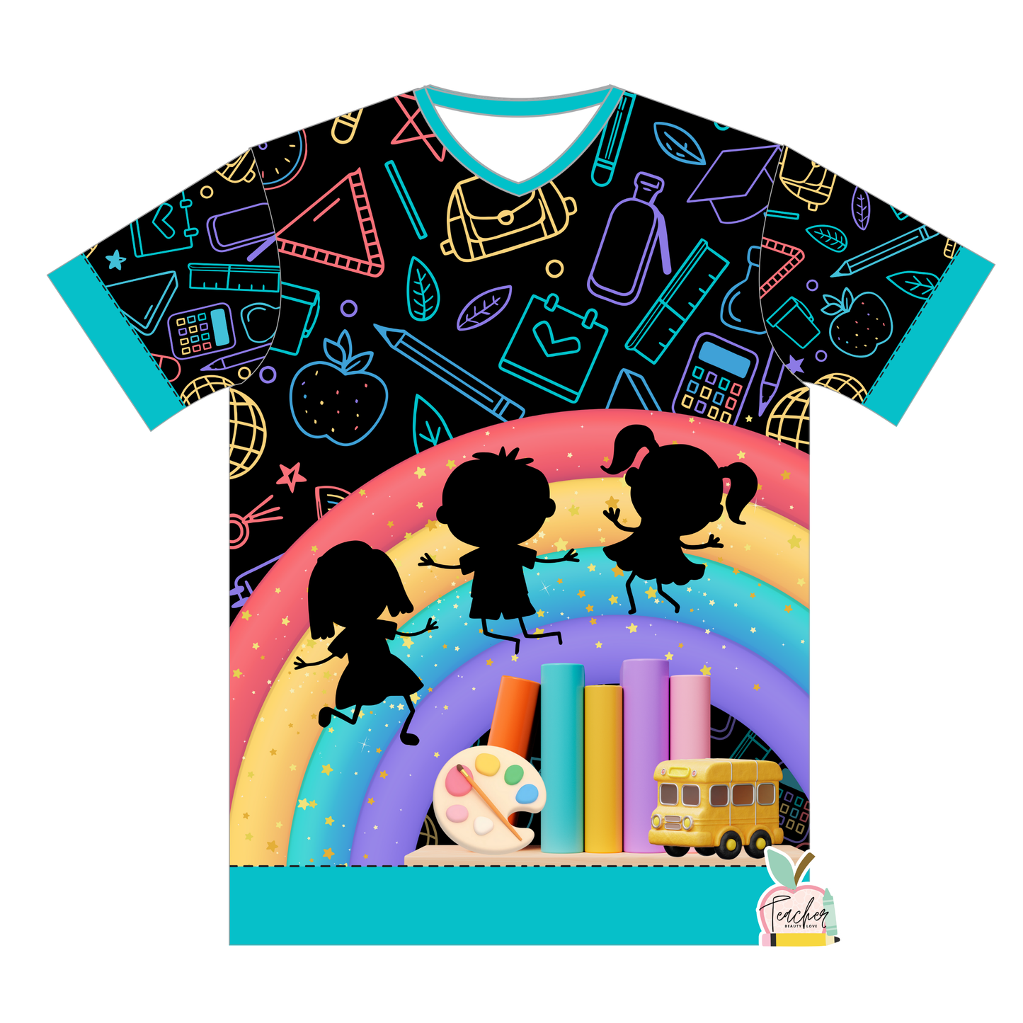 Kids and Rainbow / Camisa para maestras