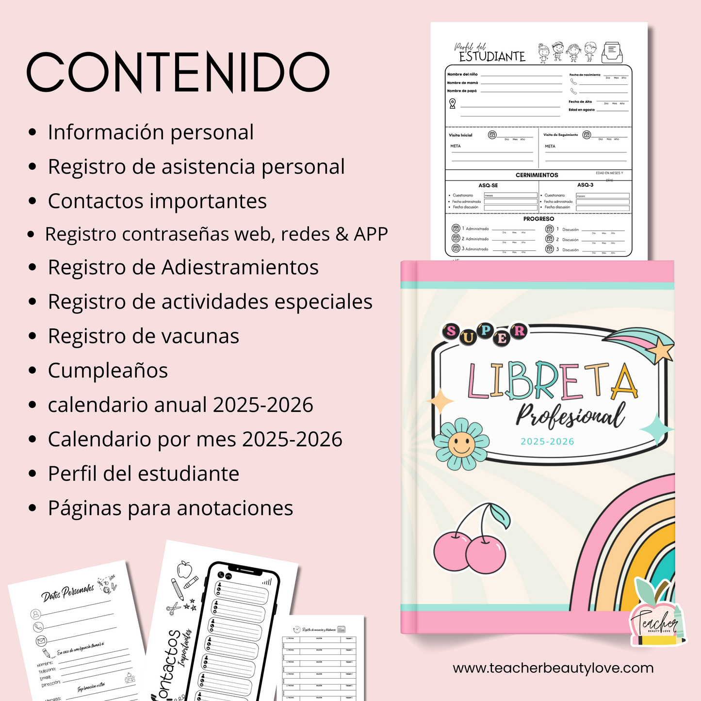 Libreta Profesional para maestra preescolar