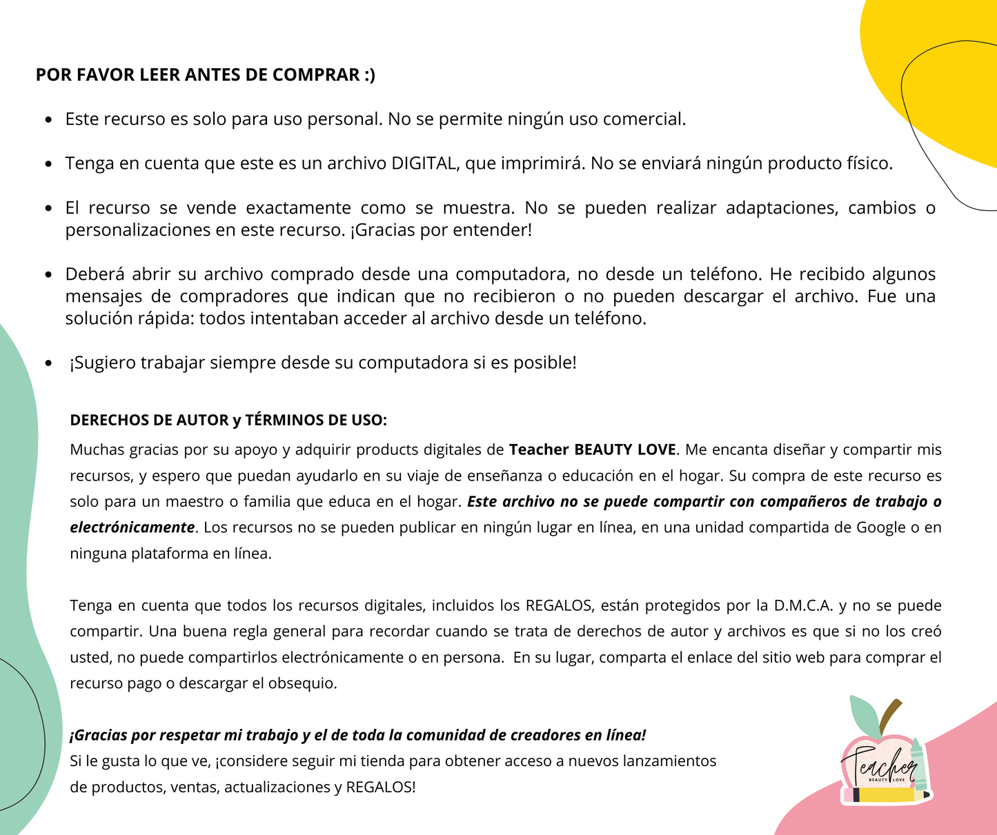 PLAN DEL DÍA | Planificador diario para maestra