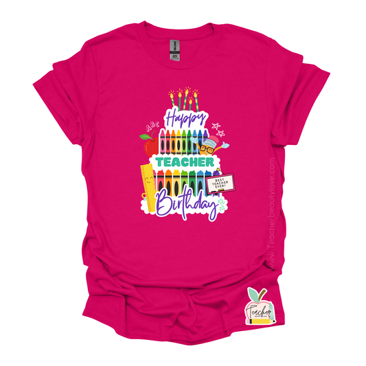 Happy Teacher Birthday | camisa para maestra cumpleaños