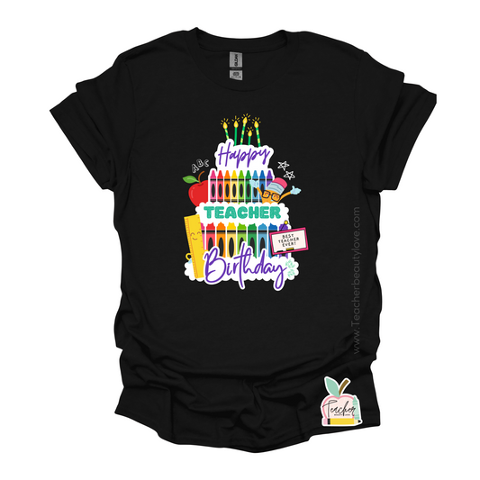 Happy Teacher Birthday | camisa para maestra cumpleaños