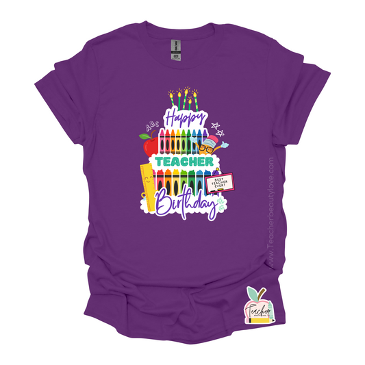 Happy Teacher Birthday | camisa para maestra cumpleaños