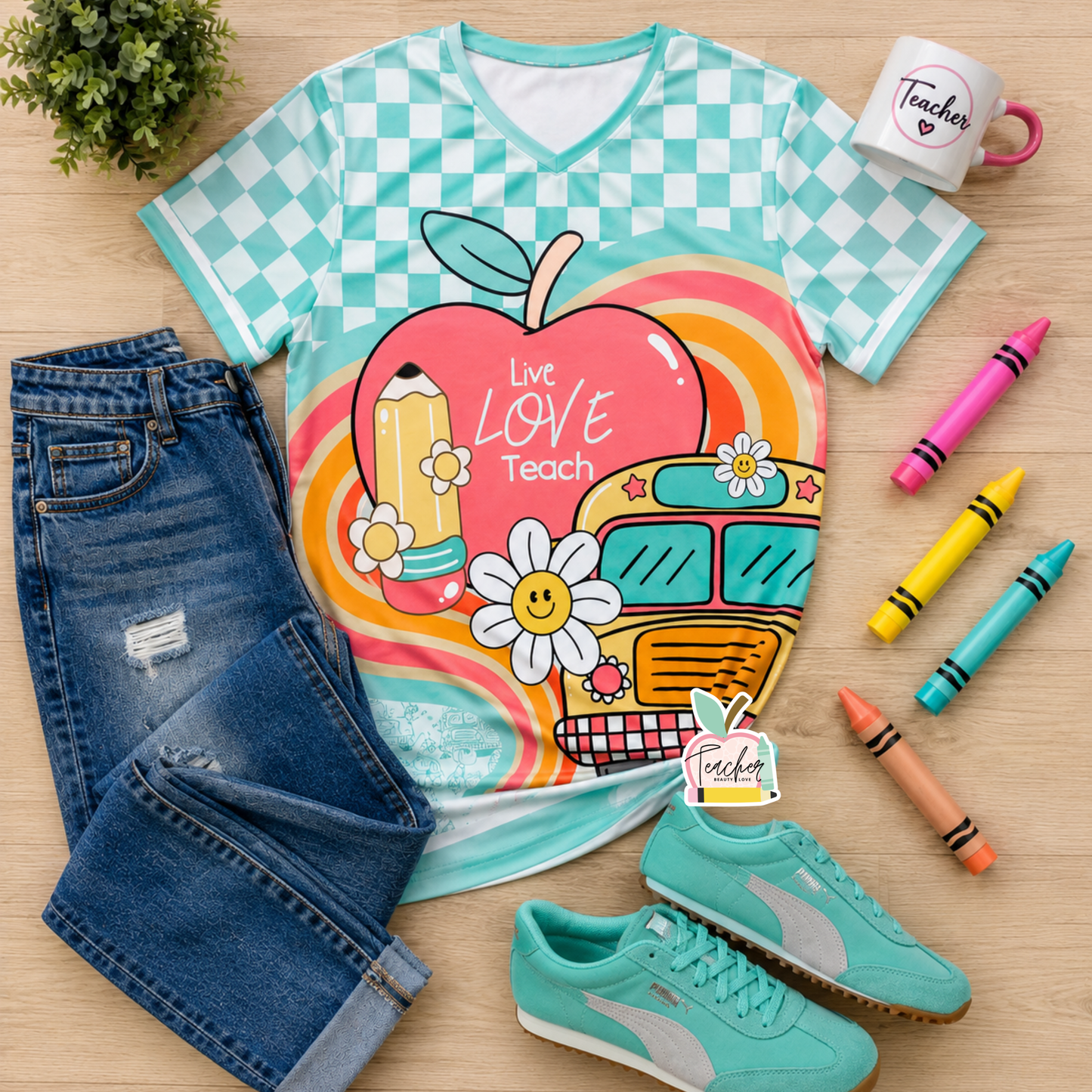 Groovy green / Camisa para maestras
