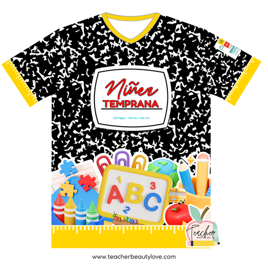 PRE- ORDEN finaliza el 8 de octubre | Niñez Temprana |  COMPOSITION | Camisa para maestra |camisa sublimada | Full print Tshirt |