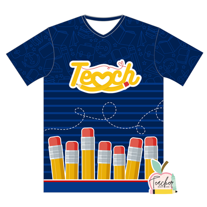 Pencil Teach blue / Camisa para maestras