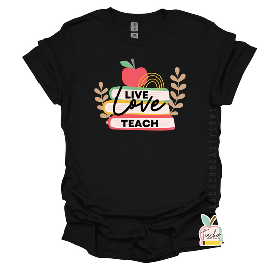 Tshirt para maestra estilo boho | Camisa para maestra | Live Love Teach | Tshirt para educadora