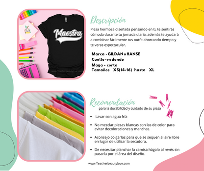 Set para maestra | Camisa y cartuchera para maestra | TEACHER GREEN APPLE - BUNDLE | Regalo para maestra