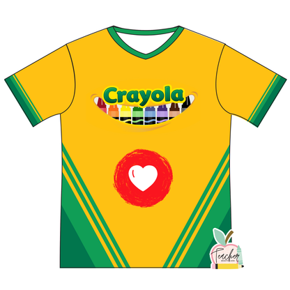 PRE-ORDEN | CRAYOLA |  Camisa para maestra |camisa sublimada | Full print Tshirt |