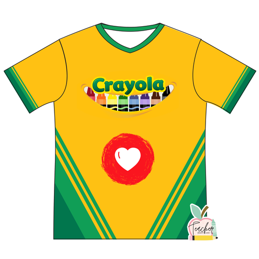 PRE-ORDEN | CRAYOLA |  Camisa para maestra |camisa sublimada | Full print Tshirt |