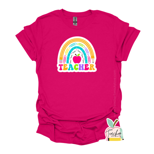 Camisa para maestra | Tshirt para educadora | Color Rainbow Tshirt